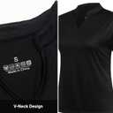 Women Golf Tennis Shirts,Athletic Women T-Shirts V-Neck Tops Short Sleeve Collarless Shirts (L)