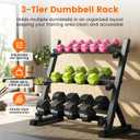 Dumbbell Rack, 3-Tier Dumbbell Weight Rack for Home Gym, Dumbbell Set for Dumbbell Kettlebell Barbell, Heavy Duty Weight Storage Organizer, Dumbbell Rack Stand Only