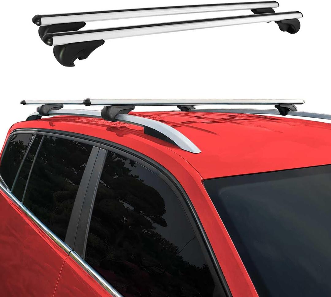 OMAC Roof Rack Cross Bars Set for Volkswagen Jetta SportWagen 2009 to 2014, Silver to Car Rooftop Rail Crossbars 165 Pounds, 2 Pieces