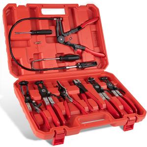 9PCS Hose Clamp Pliers Set, Hose Clamp Removal Tool for Automotive, Flexible Removing Clamps Pliers Automotive for Coolant Radiator Heater and Water Hose