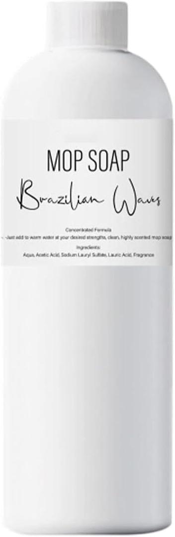 Mop Soap Brazilian Wave, Mop Soap for Floor Cleaning, Leaves a Luxury Lasting Scent, Multi surface Bathroom & Kitchen Cleaner Supplies