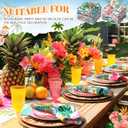 Nuogo 36 Packs Hawaiian Cloth Napkins 15" x 15" Hawaiian Guest Cloth Napkins with Tropical Floral Palm Leaves Flamingo Hand Towel for Summer Luau Party BBQ Dinner Wedding Table Decor