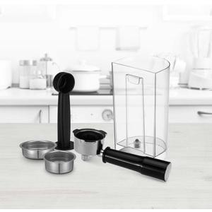 51mm Coffee Espresso Portafilter/Espresso Machine Holder, 2 ears, Black Handle, Stainless Steel Filter Cup Holder & water container