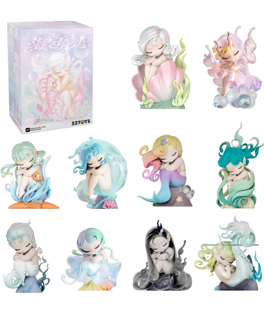 52TOYS Sleep Sea Elves Series 1PC Action Figure Collectible Toy Desktop Decoration 3.3 Inch Gift for Birthday Party Holiday