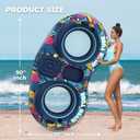 Pool Floats Adult, 2 Person River Tubes Inflatable 5-in-1 Heavy Duty River Raft with Backrests Builtin Cooler 2 Cup Holders Floating Lounge for Lake Swimming Tanning Pool Toys Summer Relaxation