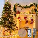 Cluster-Lights-Christmas-Tree-Lights-Outdoor, 1000 LED 50 Ft Christmas Firecrackers String Lights, 12 Modes Timer Remote Waterproof Plug in Twinkle Fairy Lights for Xmas Tree Garland Window Party (Warm White)