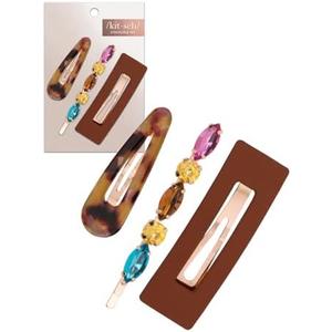 Kitsch Stackable Hair Clips - Fashion Acrylic Clips | Large Clips for Thick & Thin Hair | Hair Accessories for Women & Girls - 3 Pcs