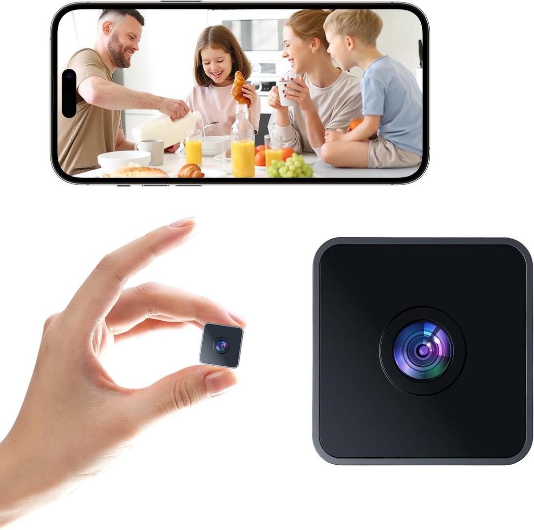 Hidden Cameras - Spy Camera - 1080P HD Indoor Camera - Mini Nanny Cam with Night Vision & Motion Detection- Indoor/Outdoor Wireless Security Cameras for Home, Car, Baby & Pet Monitoring(Square)-X1