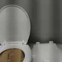 Round(Standard) Toilet Seat, Soft-Slow Close, Round Toilet Seat For Round Toilets, Quiet-Close Lid And Seat, Easy To Install And Clean, Never Loosen, White(16.5")