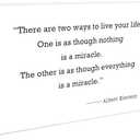 There Are Only Two Ways To Live Your Life Wooden Block Sign-4"x6" White Inspirational Block Plaque Tabletop Decor-Rustic Wood Sign For Friends Family Coworkers-Home Office Desk Favors & Supplies-A28 Pack Of 2