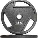 Signature Fitness Cast Iron Plate Weight Plate for Strength Training and Weightlifting, Olympic or Standard, Multiple Sizes (Olympic (2-Inch Center))