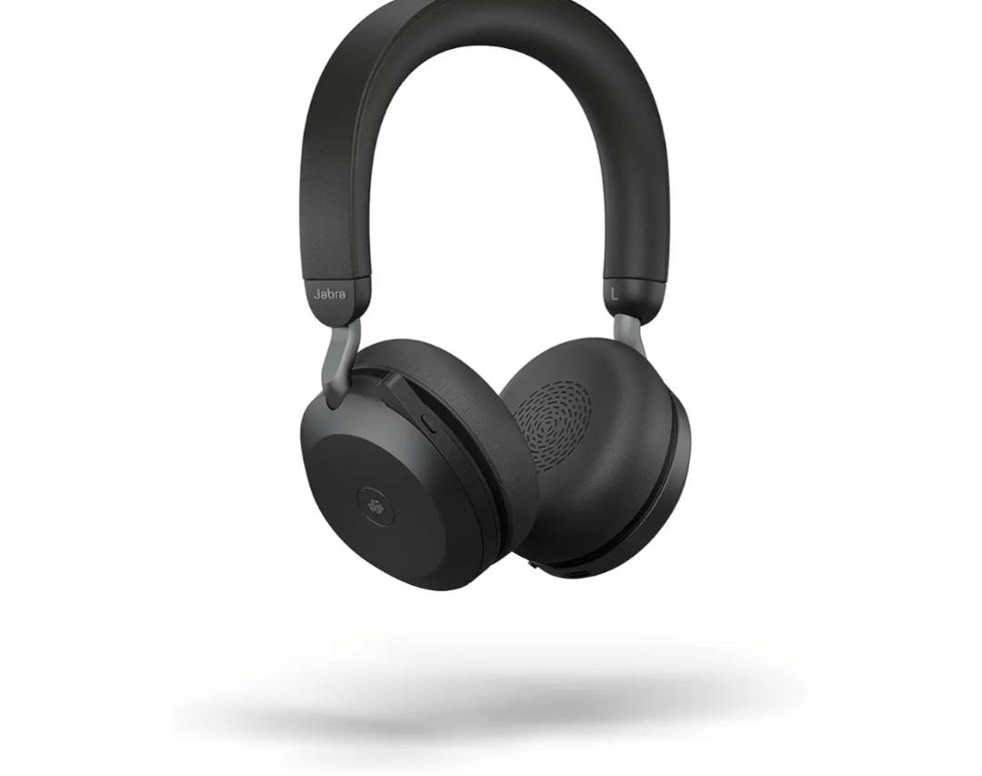 Jabra Evolve2 75 PC Wireless Headset with 8-Microphone Technology - Dual Foam Stereo Headphones with Adjustable Advanced Active Noise Cancelling, USB-A Bluetooth Adapter and UC Compatibility - Black