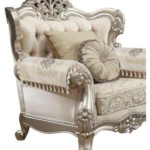 Loom and Mill Luxury Jacquard Sofa Arm Covers 2 PCS, Elegant Floral Couch Armrest Cover with Tassels, Non-Slip Furniture Protector for Chair Sofa Recliners Couch Dogs Pets, Pearly Beige, 14x14in (Armrest Cover-2 Pieces 14x14 inch, Pearly Beige)