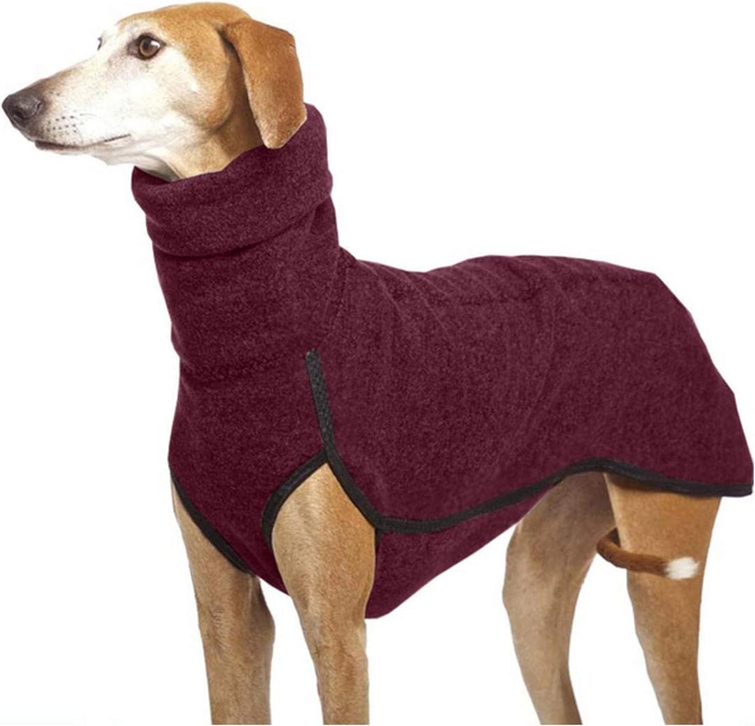 Esobo Fleece Dog Apparel Winter Warm Dog Coat Doggie Turtleneck Cozy Jacket Soft Shirt Vest Stylish Pet Outfits for Small Medium Large Dogs (Burgundy)