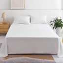 Waterproof Bed Flat Sheet Cotton Reusable Washable Mattress Protector Sheet Outdoor Furniture Cover for Bedding,Couch,Hotel, Nursing Homes Size 63" X 90". (White,Twin)