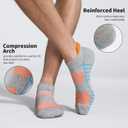 Lapulas Athletic Running Ankle Socks, Low Cut Cushioned Anti-Blister Tab Sports Socks Men Women 6Pairs (Orange, M)