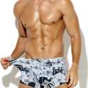 Arjen Kroos Men's Ice Silk Underwear 4 Pack Cooling Boxer Briefs for Men Quick Dry Trunks Underpants (S)