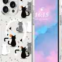 Magnetic for iPhone 16 Pro max Case, Cute Girly Cat Phone Case Compatible with MagSafe, Clear Soft Slim Fit Shockproof Protective Case for Women Girls for iPhone 16 Pro max