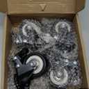 VWINDESK 2 inch M8(0.315'' ) 15mm Threaded Locking Caster Wheels, Set of 4, Swivel, Polyurethane PU Swivel Ball Casters with 360 Degree Top Plate 220lb Total Capacity, Brake, Used for Standing Desk