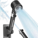 Filtered High Pressure Shower Head, Massage Handheld Showerhead with 3 Spray Modes, Multiple Spray Modes Shower Head with Filter, Black
