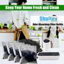 4 Pack Odor Absorbing Filter Refills for Lomi Smart Waste Kitchen Composter Top and Back Filters, Replacement Activated Charcoal Filters Compatible with Electric Countertop Compost Bin