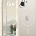 SUPFINE Magnetic for iPhone 17 Case (Compatible with MagSafe)(Military Grade Drop Protection) Translucent Matte Shockproof with Anti-Fingerprint Phone Cover,Antique White