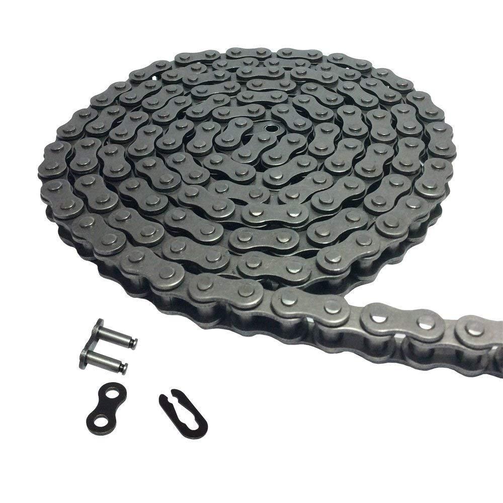 08A 40# Roller Chain - 5 Feet 40Mn Carbon Steel Material with 1 Connecting for Go Kart, Mini Bike Chain Replacement