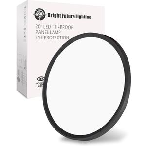 1Pack 20 Inch Large LED Flush Mount Ceiling Light, 40W,4350LM, 3000K/4000K/6000K CCT Selectable,Black Round Flat Panel Light Low Profile Ceiling Light Fitures for Hallway, Kitchen, Bedroom, Office