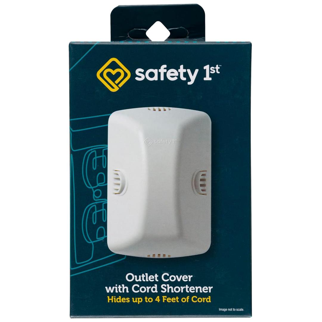 Safety 1st Outlet Cover with Cord Shortener for Baby Proofing (1 Count (Pack of 1))