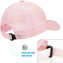 4-Panels Perforation Performance Hat - Lightweight Breathable for All Sports (Pink)