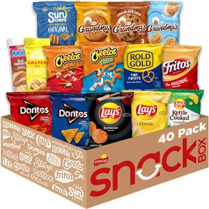 Frito-Lay Ultimate Classic Snacks Package, Variety Assortment of Chips, Cookies, Crackers, & Nuts, (Pack of 40) (Packaging May Vary) (EXP 08/26/25)