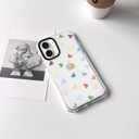 NITITOP Compatible with iPhone 16 Case Cute Clear for Women Girls Colorful Love Heart Pattern Ultra Slim with Bumper Protector Soft TPU Anti-Yellow Protective Cover - Colorful Heart