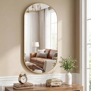 NEWBULIG 24" X 48" Oval Bathroom Mirror, Gold Wall Mirrors for Over Sink