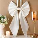 Janinka Big Bow 22", Large Bow for Decoration, Birthday Party Background Decor, Ribbon Hanging Decor for Door Windows Wedding Baby Shower Party Decoration(White, Polyester)