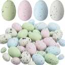 Soulchen 36 Pcs Artificial Bird Eggs Easter Pastel Speckled Eggs Colored Faux Egg for Easter Spring Display DIY Craft Home Bowl Fillers Decoration(Light Pink, Light Blue, Green, White)