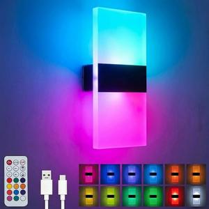 SURPALIG Wall Sconce, LED Wall Lights for Room Decor, Battery Operated Wall Sconce, Remote Control, Dimmable, Rechargeable, Small Night Lights for Hallway Stairway Porch Closet