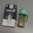 GROSMIMI Spill Proof no Spill Magic Sippy Cup with Straw with Handle for Baby and Toddlers, Customizable, PPSU, BPA Free 10 oz (Aqua green)