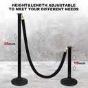 2 Pack Stanchions Post with Velvet Rope, Crowd Control Stanchions, Queue Pole for for Movie Theater, Party Supplies