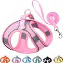 Xs Dog Harness and Leash Set, No-Pull Puppy Harness for Outdoor Walking, Breathable Mesh Reflective Cats Vest for XXS Xs Small Medium Breed Pet Dogs, Pink XS (XS(Chest 12-15"))