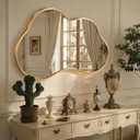 Irregular Wall Mirror with Metal Frame for Living Room, Hallway, Entryway, Bathroom and Dining Room