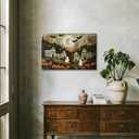 Halloween Town Folk Art Print Ghost Wall Art Poster Pumpkin Vintage Art Dark Academia Halloween Pictures Wall Decor for Living Room Bedroom12x18inch Unframed (style-7)