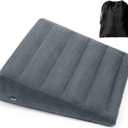 USHMA Inflatable Wedge Pillow, Portable Travel Wedge Pillow, Fast Inflation & Deflation Inflatable Wedge Pillows for Travel, Blow Up Sleeping Back Knee Bed (24*24*8", Dark Grey)