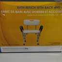 Medline Shower Chair Seat with Padded Armrests and Back, Heavy Duty Shower Stool for Bathtub, Slip Resistant Shower Seat with Adjustable Height, Shower Bench for Inside Shower with 350 lb Capacity (White)