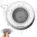 TRAPMATE Kitchen Sink Drain Strainer, Stainless Steel Sink Drain Strainer, 4.4 inch Sink Strainer Basket, Upgrade Anti-Clogging Garbage Disposal Strainer For US Standard Kitchen Drain, Dishwasher Safe (Bright Silver)