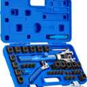 Orion Motor Tech Hydraulic Flaring Tool Kit, Universal Brake Flaring Tool Set with Tubing Cutter, 45 Single& Double Flaring Tool Kit with Deburring Tool, Brake Line Flaring Tool for ISO Bubble Flare (EXP 12/31/36)