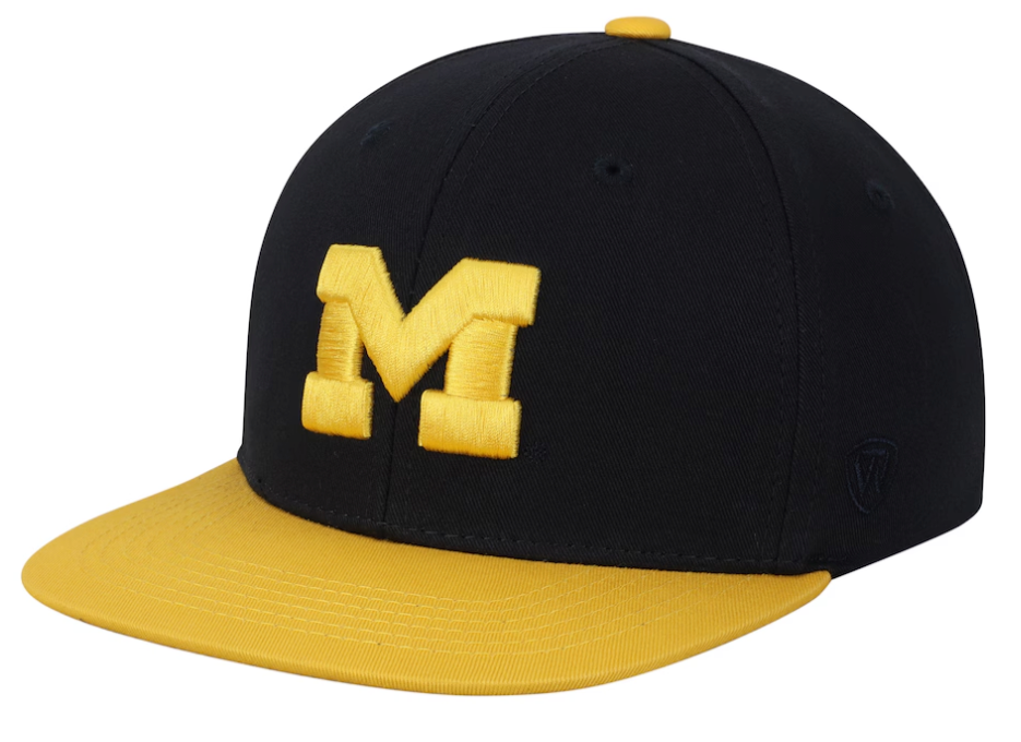 Daxton Classic Snapback Hat Custom A to Z Initial Varsity Letters Flat Bill Visor Cap pack of 24, Letter M