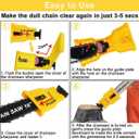 Universal Chainsaw Blade Sharpener, Chainsaw Teeth Sharpener, Portable Chainsaw Sharpener with 6 Fast Sharpening Stones, Chain Saw Sharpener Tool for 12/14/16/18/20/22 Inches Chain Saw Bar (Yellow)
