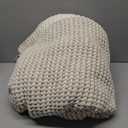 Amélie Home Waffle Throw Blanket for Couch Twin, Soft Cozy Chenille Knit Blanket Warm Decorative Throw for Sofa, Bed, Living Room, 60"x80", Beige