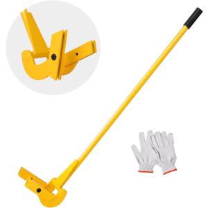 VEVOR Pallet Buster Tool with 41 Handle, Carbon Steel Heavy Duty Deck Wrecker Pry Bar Puller Wood Pallet Tool Breaker Pry Bar Puller, Articulating Pivot-Action Head