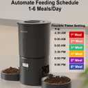 Automatic Cat Feeder 2 Cats, 4.2L Dry Food Auto Dispenser with Double Bowls,Dual Power Supply,Programmable Portion Control,10s Voice Recorder(Black,Stainless Steel Bowls) (Pure Black)